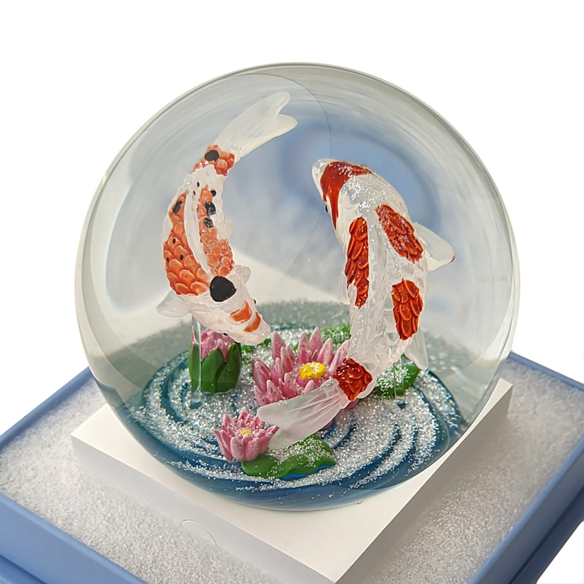 Koi Fish Cool Snow Globe, top view.