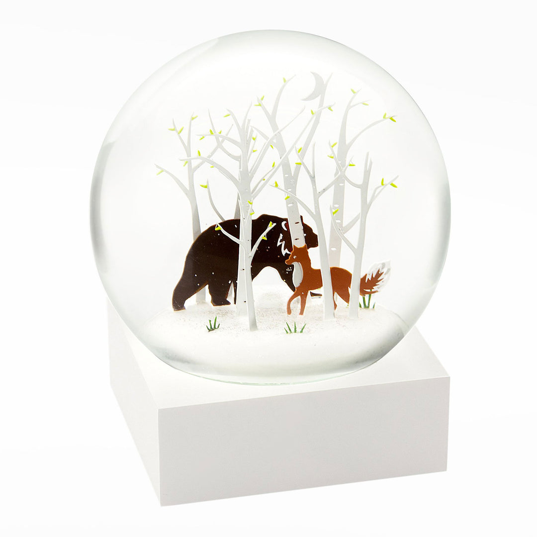 Fox and Bear Cool Snow Globe.