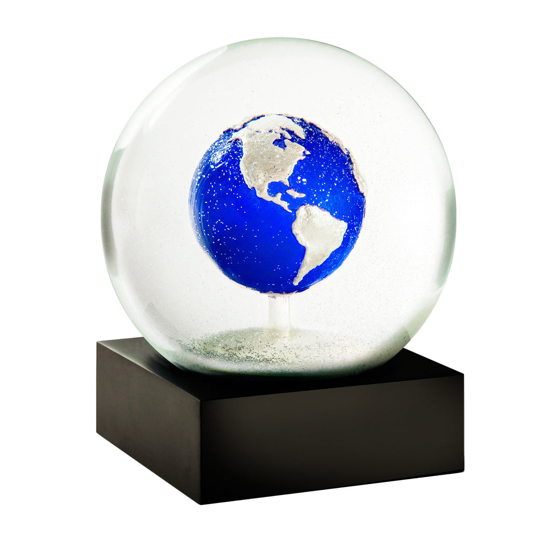 Blue Earth Solar System Planet Cool Snow Globe.