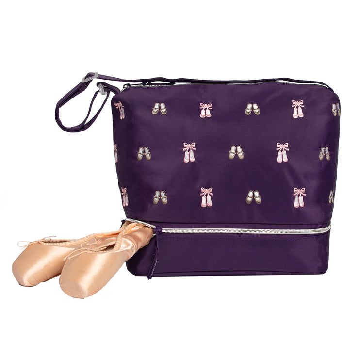Horizon Dance 5606 Daisy Embroidered Ballet and Tap Dance Small Tote Bag with Shoe Compartment