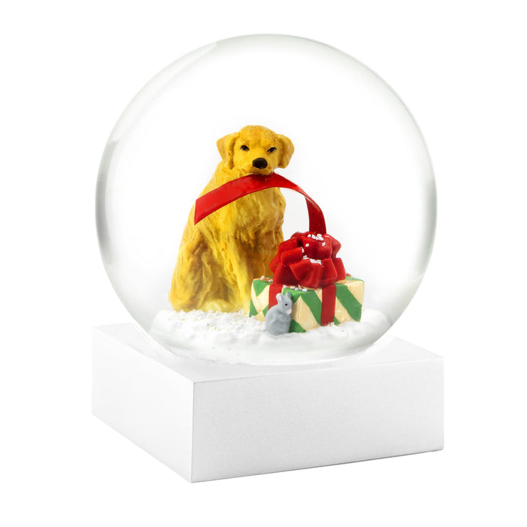 Dog with Gift Snow Globe by CoolSnowGlobes.