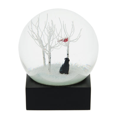 Black Labrador Retriever in Woods Snow Globe by CoolSnowGlobes.