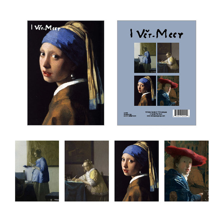 Johannes Vermeer Dutch Baroque Paintings Girls Women Boxed Note Cards Set Boxed Note Card Set with Envelopes